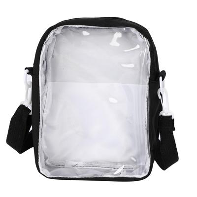 Copeflap Ita Bag, Plush Carrying Bag, Clear Shoulder Bag, Transparent (Black)