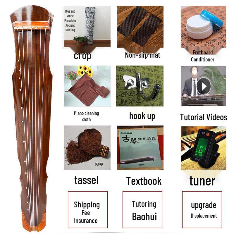 Handmade Tongmu Guqin Fuxi-style Seven-Stringed Instrument for Beginners
