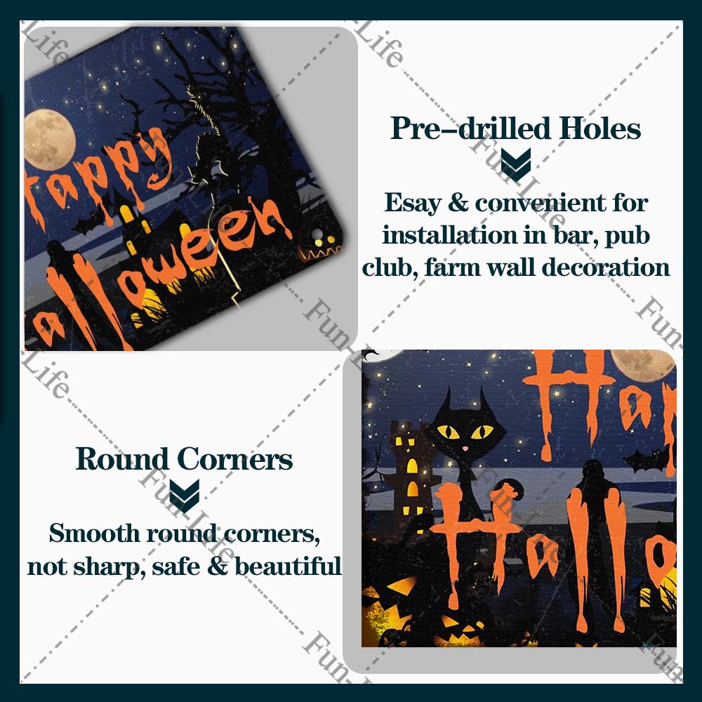 Halloween Shabby Chic Home Bar Festival Vintage Wall Decor Metal Tin Signs Pub Tavern Retro Pumpkin Decorative Plate 20x30cm
