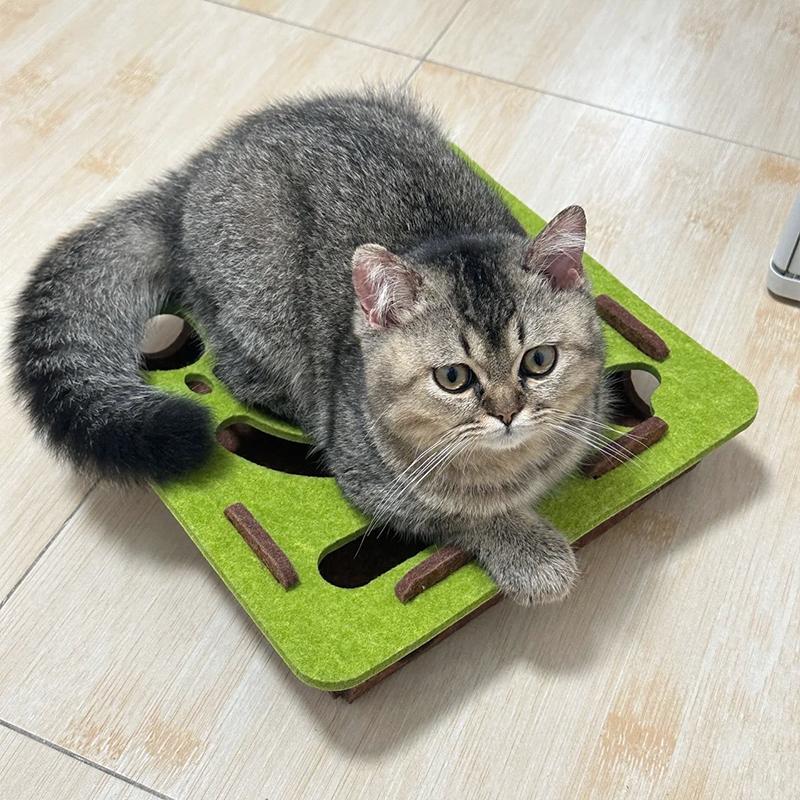 Cat Puzzle Toy Felt Puzzle Box Cat Exercise Toy With Ball Indoor Sports Entertainment Hunting Cat Toys For Indoor Cats