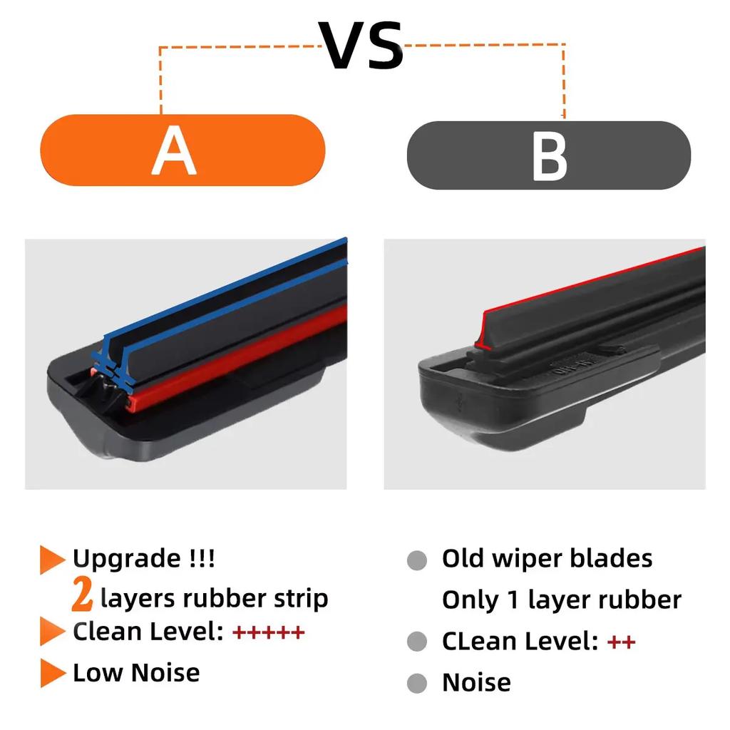 Front Windshield Windscreen Wiper Blades Carbon Fibre Wipers For Citroen C1 MK1 C2 Europe C3 Aircross 2005-2020