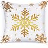 Short Plush Material Pillowcasehome Decor Golden Christmas-Themed Pillows With Festive Patterns Pattern Cushion Cover Suitable F