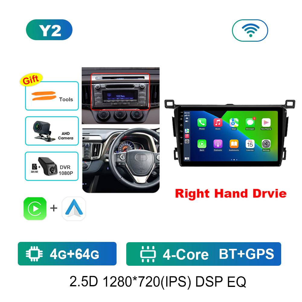 Volan pe dreapta Sistem de operare Android pentru Toyota RAV4 4 XA40 5 XA50 2012 - 2018 Radio auto Player multimedia DSP Stereo GPS 4G Ecran divizat
