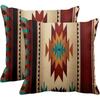 Emvency Set of 2 Western Throw Pillow Covers 18x18 Inches Decorative Brown Geometric Abstract Vintage Polyester Pillow Cases Square Pillocases for