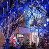 8 Tubes Solar/EU LED Meteor Shower Rain Lights Fairy String Light Waterproof Falling Raindrop Holiday Party Patio Decor 30/50CM