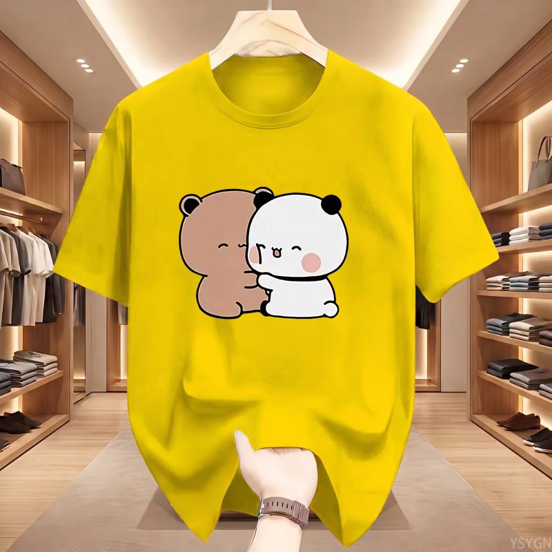 Panda Bear Bubu Dudu Love Hug Graphic T Shirts Harajuku Cartoon Short Sleeve Tshirt Kawaii Fashion Oversized Tshirts Unisex