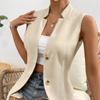 V-neck Button Sleeveless Cardigan Vest, Small Suit Vest, Vest Top