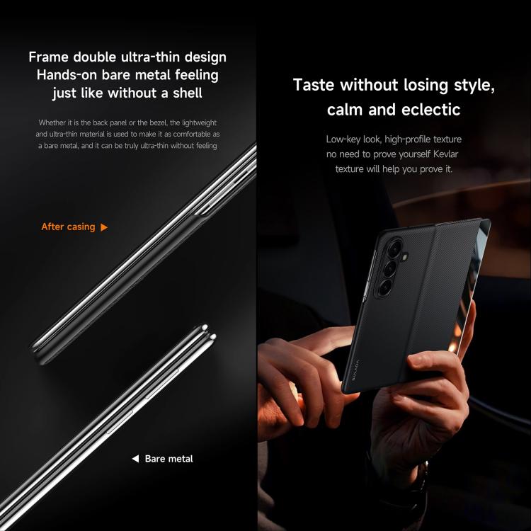 Custodia per Telefono SULADA in Pelle con Texture Kevlar 600D e Finestra Smart