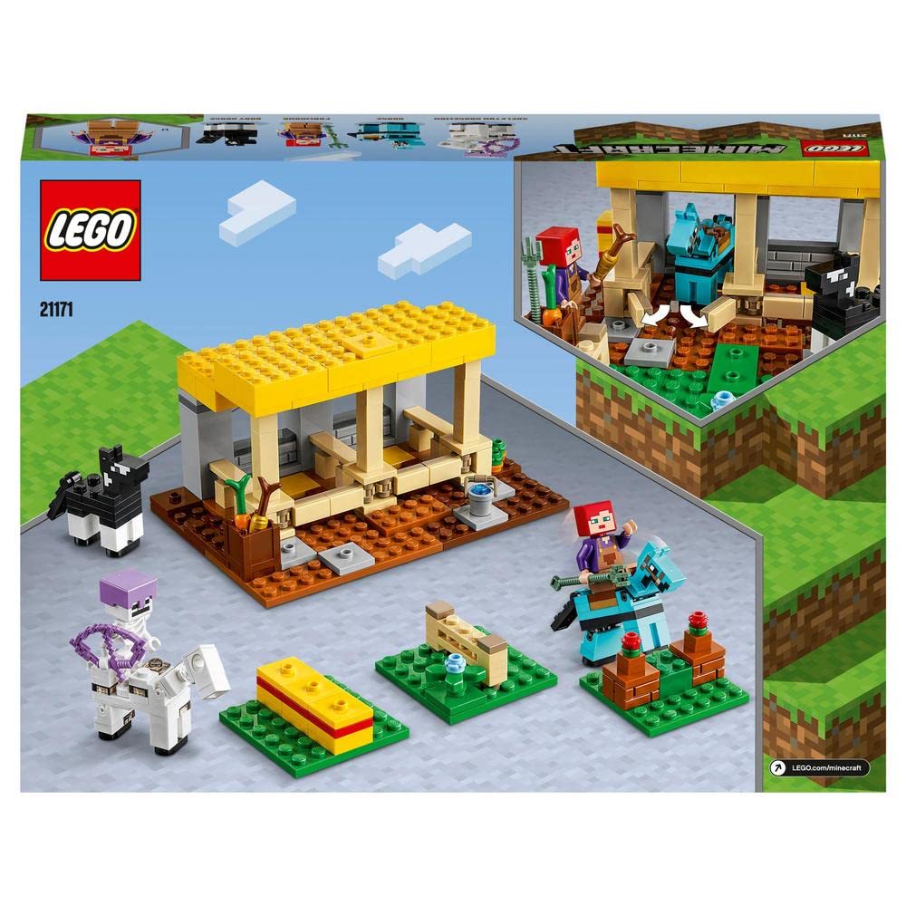 LEGO Minecraft Stall 21171 Spielzeugbausteine Geschenk Videospiel Tiere Jungen und Mädchen ab 8 Jahren