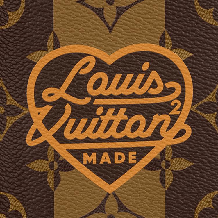 Louis Vuitton X Nigo Brazza Classic Monogram Vertical Stripe Heart Logo Long Canvas Coated Wallet Unisex Wallet Brown M81008