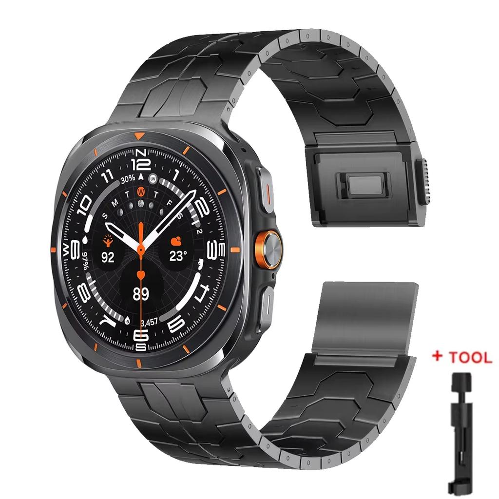 Magnetic Clasp Strap for Samsung Galaxy Watch 7 Ultra 47mm Stainless Steel Wristband for Samsung Watch 7 Ultra 47mm Metal Strap