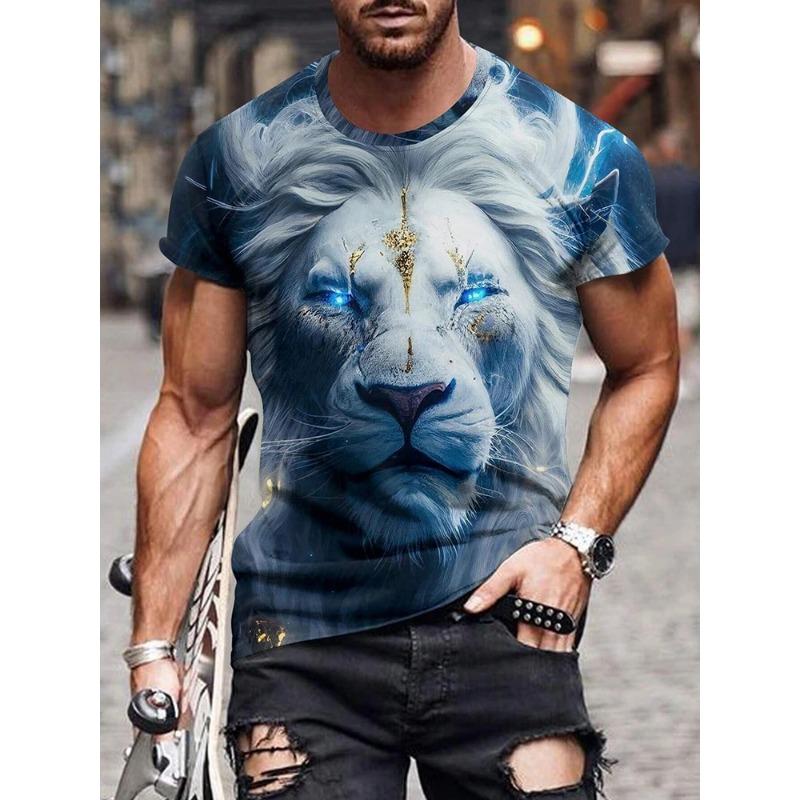 3D Draktryck Mode Herr T-shirt Daglig Casual Herr Kortärmad Sommar Utomhus Street Herrtopp Fitness Sport Herr T-shirt