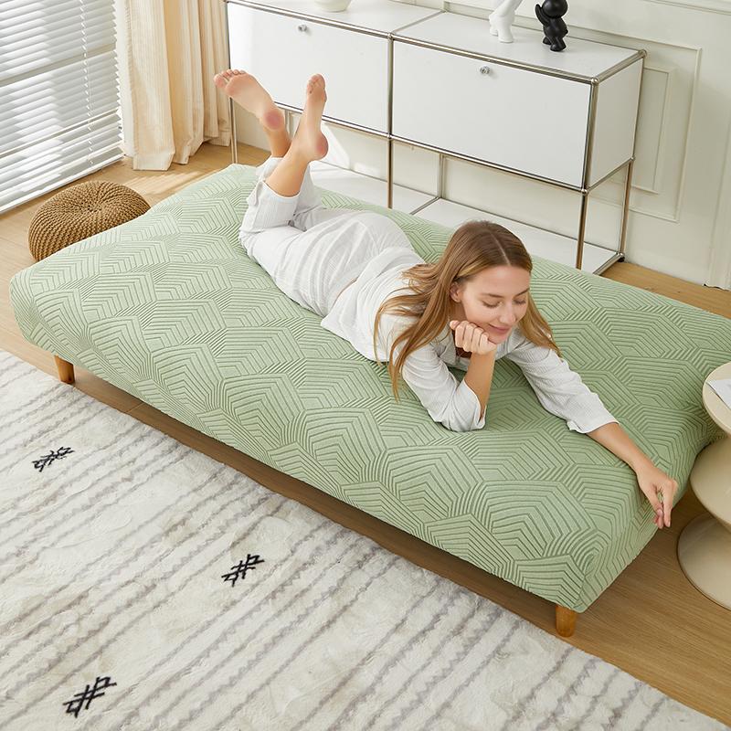 Four Seasons Universal New Solid Color Elastic Armless Sofa Bed Cover Foldable Three-dimensional Jacquard Sofa Cover