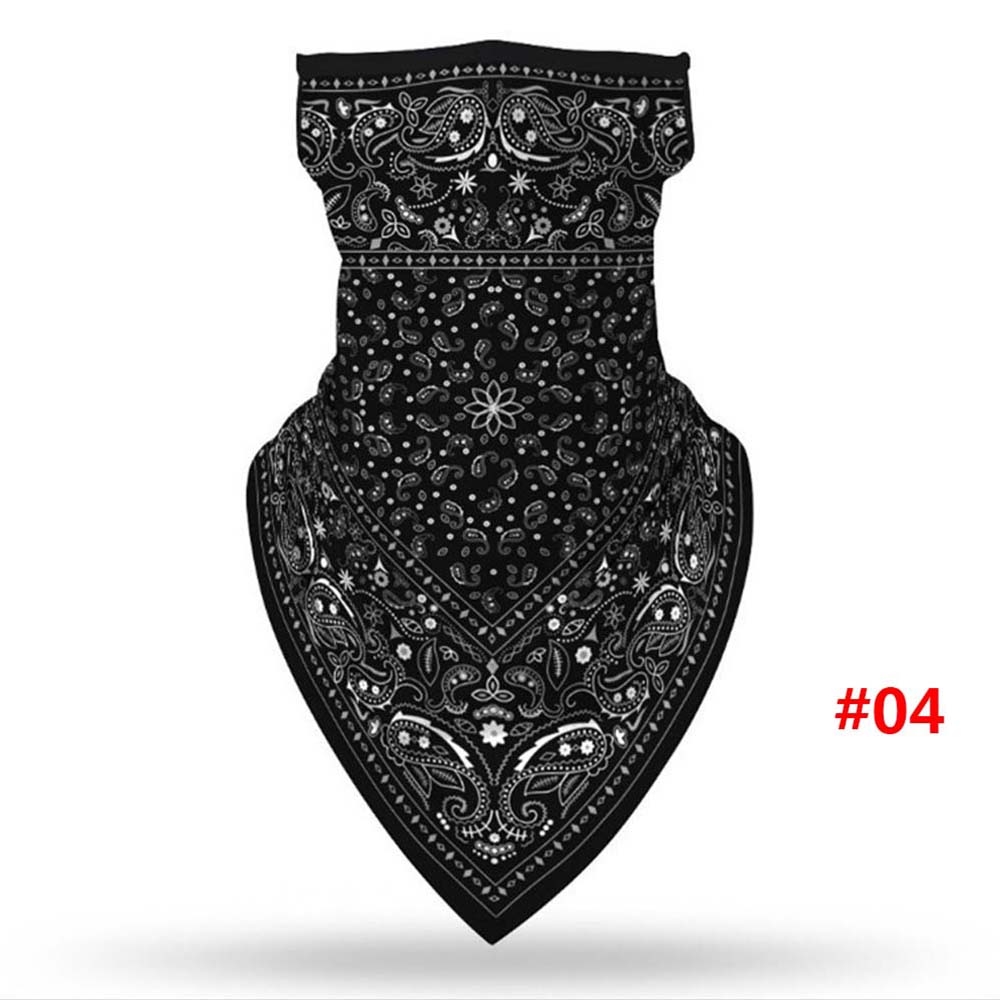 

Cycling Windproof Ear Loops Bandana Protective Silk Face Mask Neck Protection Wrap Scarf Mouth Mask D