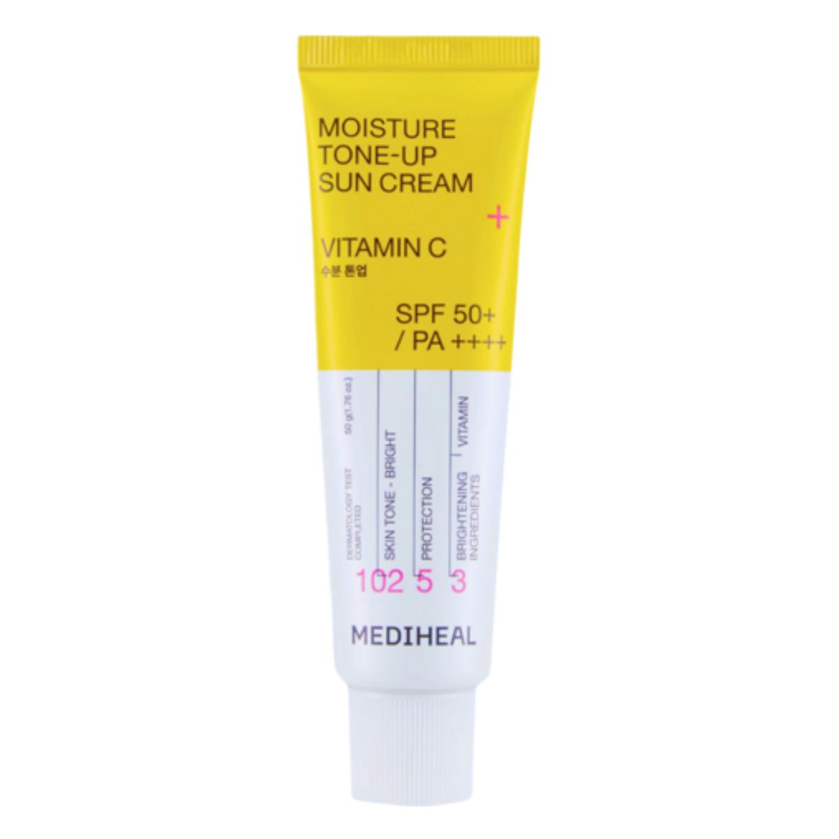 MEDIHEAL Watermide Moisture Tone Up Sun Cream SPF50+ PA++++ Daily Hydrating UV Shield Pack 50ml