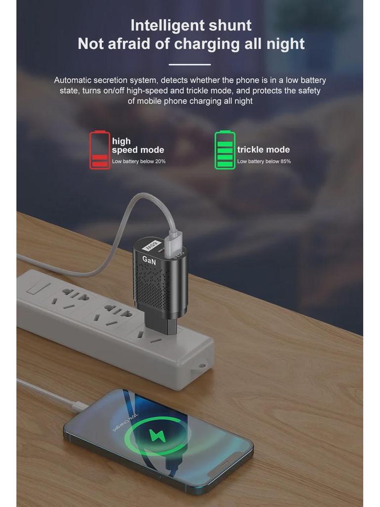 65W GaN Universal Fast Charger for Laptops QC3.0