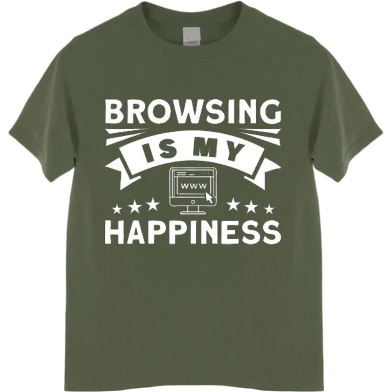 Relaxed Fit Tshirt Solid Color For her short sleeve t shirt Brand Browsing Is My Happiness Comfort For him tees Unisex Tshirt