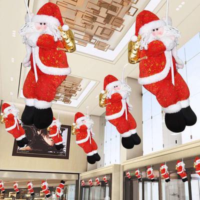 Père Noël Corde d'Escalade Décoration de Noël Poupée en Peluche Arbre de Noël Escalade Vieil Homme Pendentif Suspendu Décor de Cheminée