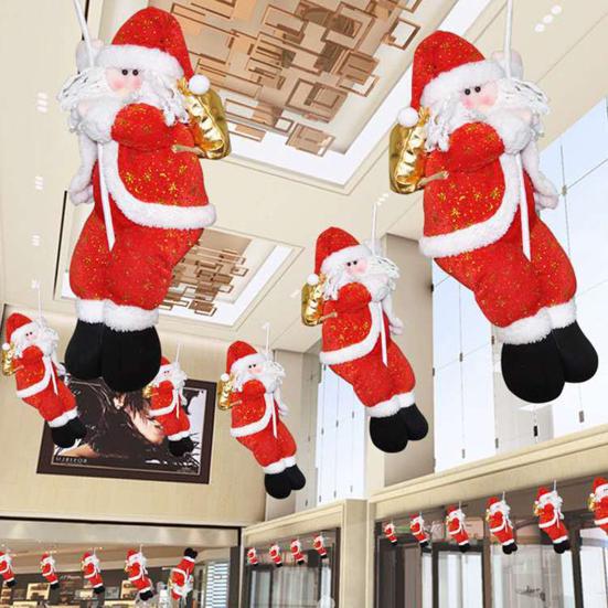 Santa Claus Climbing Rope Christmas Decoration Plush Doll Christmas Tree Climbing Old Man Hanging