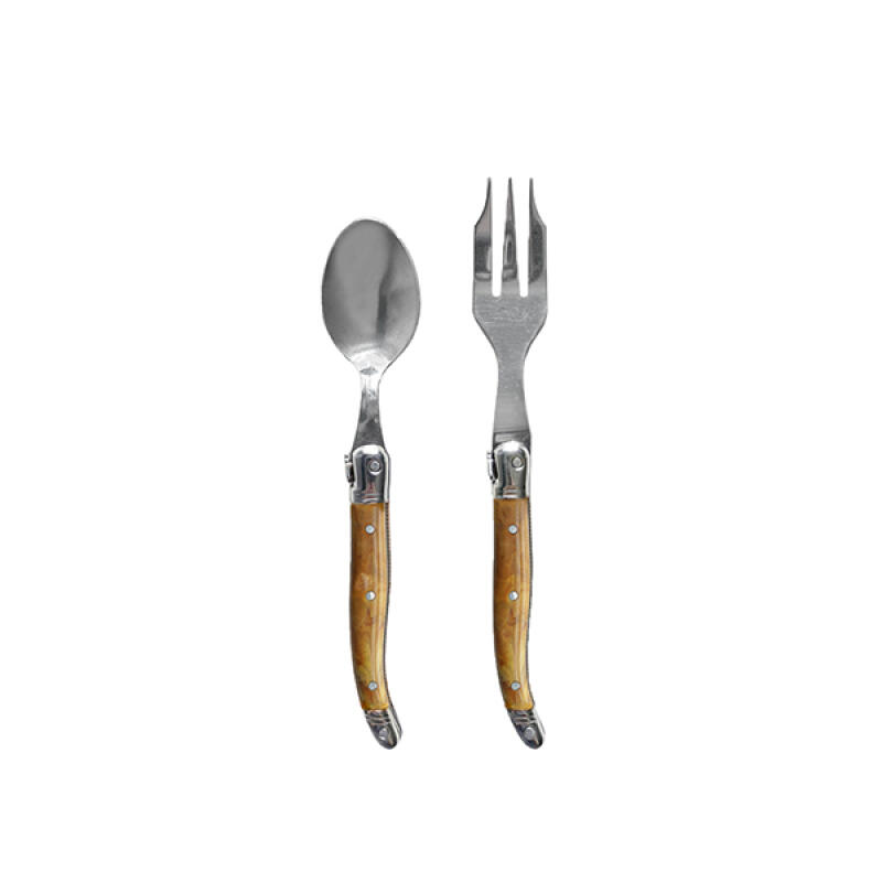Jangneron LAGUIOLE Marble Brown Teaspoon & Teafork Set