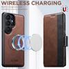 Kunstleder kabellose Ladekarte Halter Ständer Geldbörse Magnetische Klapphülle Handyhülle für Samsung Galaxy S26 Ultra S25 S24 S23