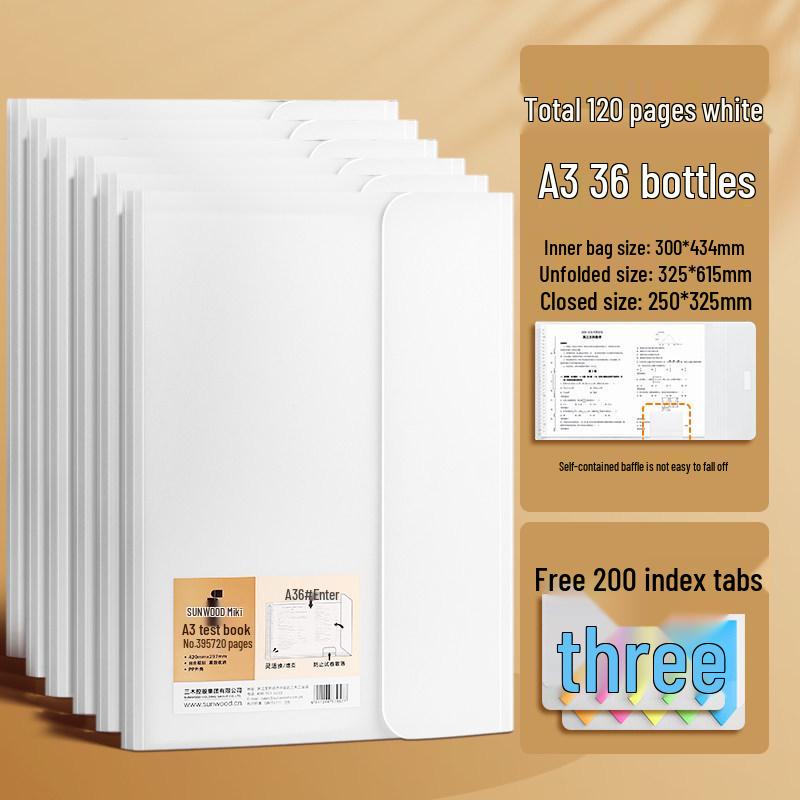 Large Capacity Test Paper Storage Bag with Transparent Insert Pages for Students