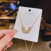 Real Gold Plated Heart-Shaped Zircon Clavicle Necklace for Women