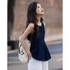 Women's Vintage Washed Denim Sleeveless Shirt