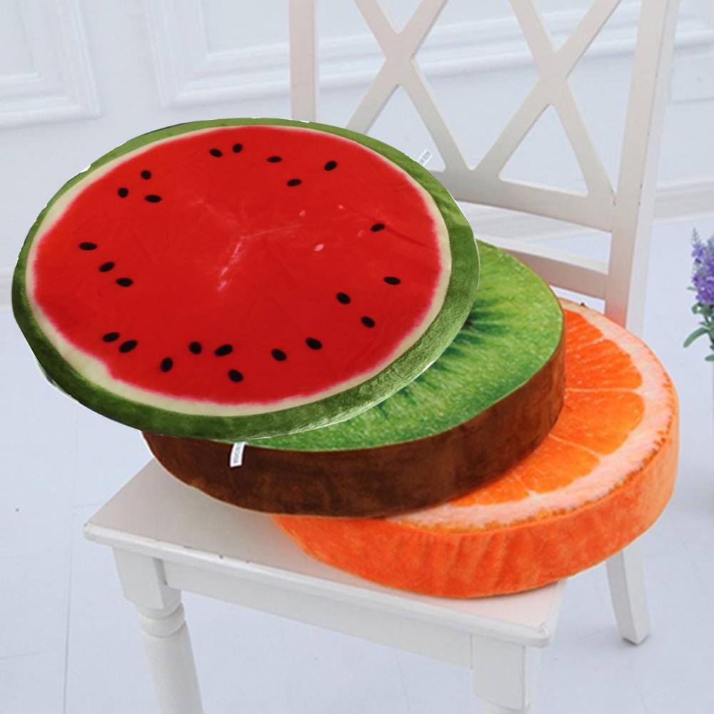 Weiches rundes Kissen, Plüschkissen, Orange, Kiwi, Wassermelone, Obst, Spielzeug, Sitzpolster