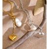 Eetit Stainless Steel Baroque Simulated Pearl Heart Chain Drop Charm Necklace Rust Proof Popular Fashion Charming Jewelry 2026