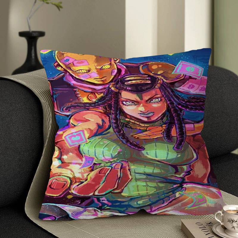 Anime Jojo Bizarre Adventure Retro Pillow Cover Sofa Cushion Cover Home Room Decoration Children Gift