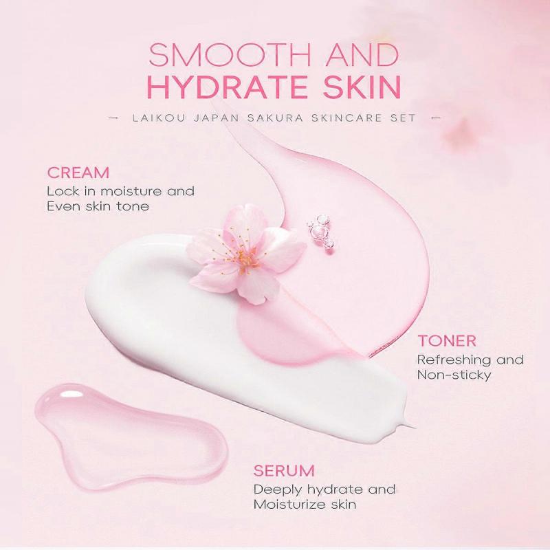 Sakura Skin Care Set, Moisture Skincare Set, Anti-Ageing Face Care Set, Beauty Gifts Set Women - Cleansing Toner Serum Cream Eye Serum Face Mask
