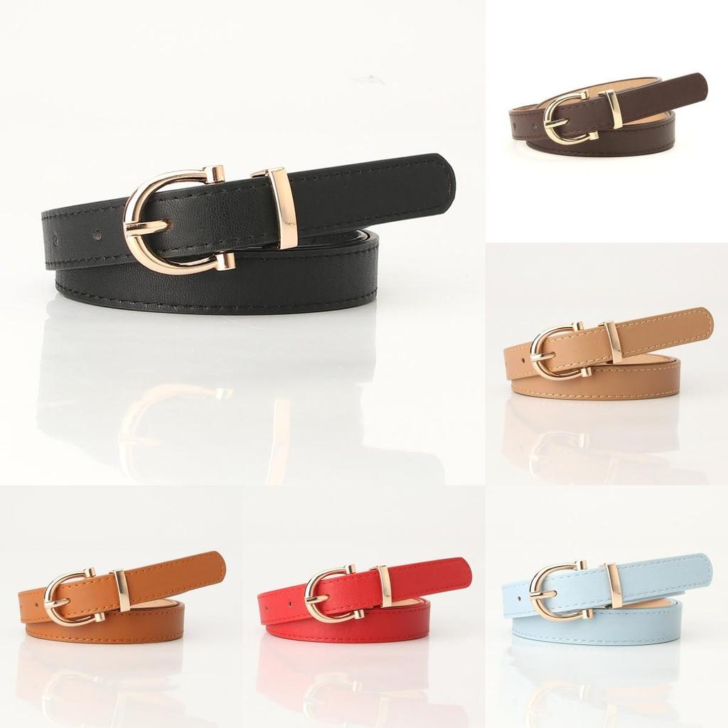Womens Fashion Leather Belt For Jeans With Alloy Buckle And Circular Design For Casual Wear