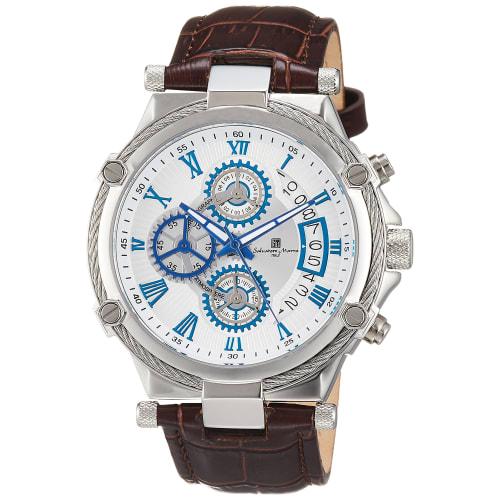 

Salvatore Marra Men s Chronograph Watch with Roman Numerals, SM18102-SSWH, Officially Imported