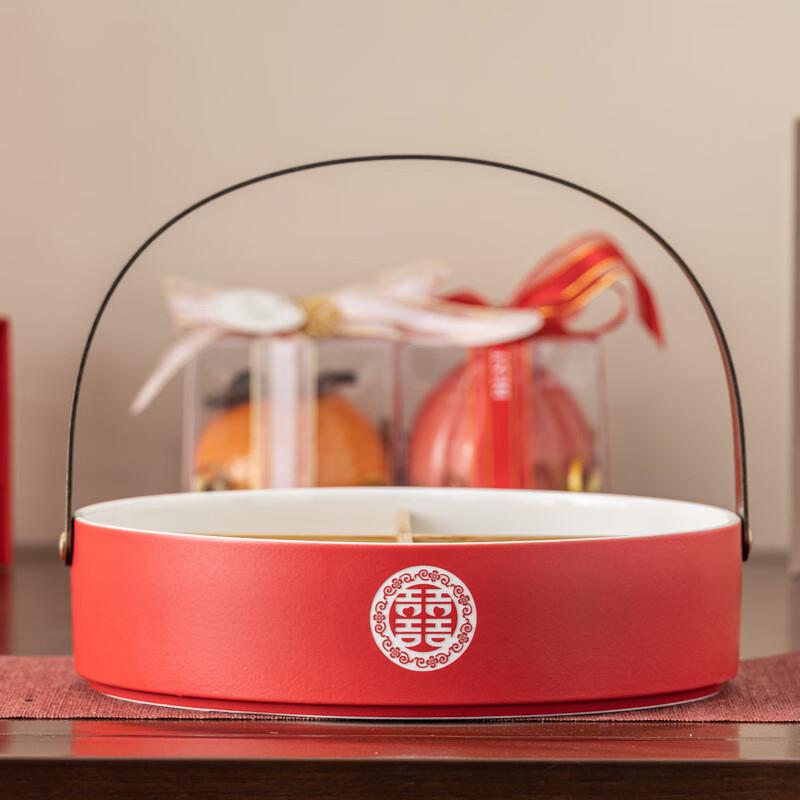 OIMG Ceramic Four-Compartment Wedding Snack Server