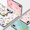 Popular Stylish Ins Tempered Glass Phone Case for iPhone Samsung Galaxy Infinix TPU Soft Edge Shockproof Cover Cases