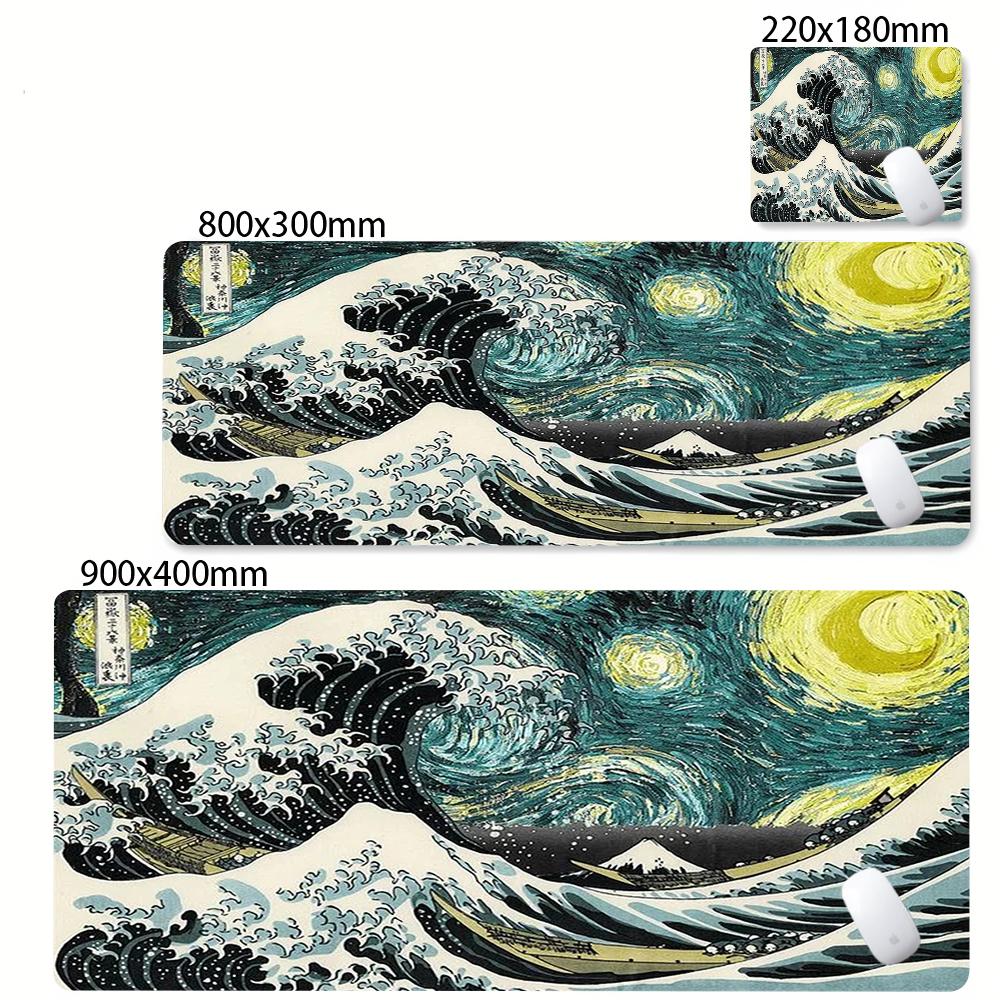 Art Mouse Pad Gamer White Great Wave Large HD Custom Mousepad XXL Cool Desk Mats Soft Office Carpet Laptop Mice Pad Table Mat