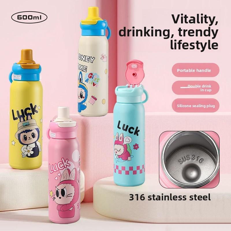 Thermos Bottle Minimalist With Portable Handle For School Commuting And