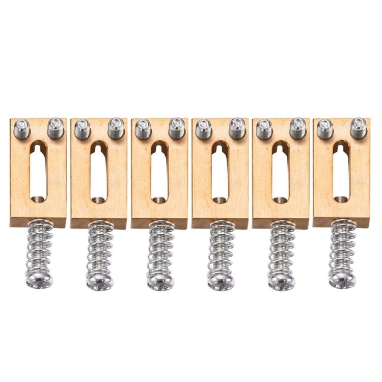6Pcs/pack Solid Brass Guitar Bridge Saddles Brass Saddles Replacements 10.5mm