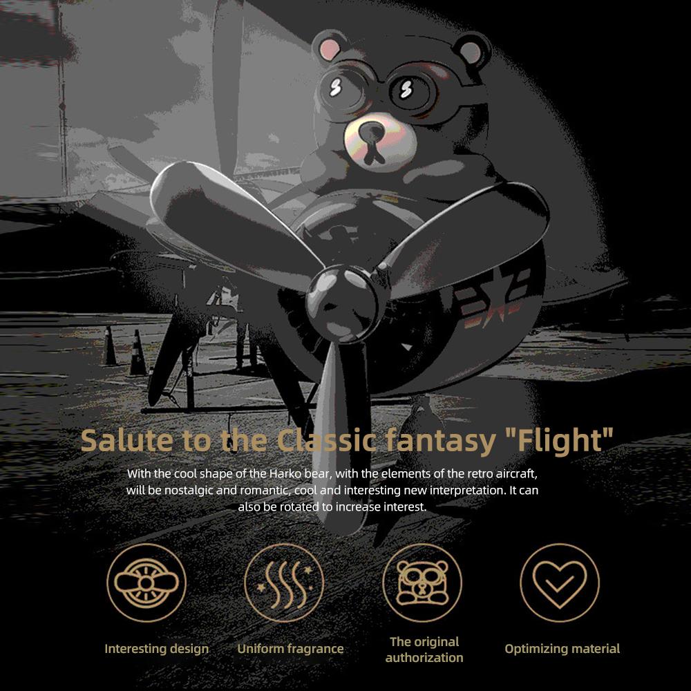 Désodorisant pour voiture Cute Bear Pilot | Diffuseur à hélice rotative | Parfum longue durée
