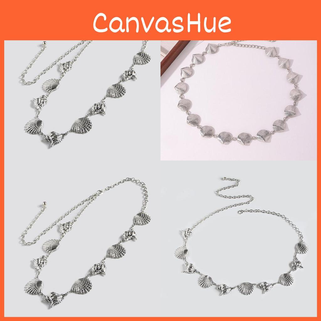 Vintage Style Metal Shell Waist Chain With Hook For Holiday Beach Outfit