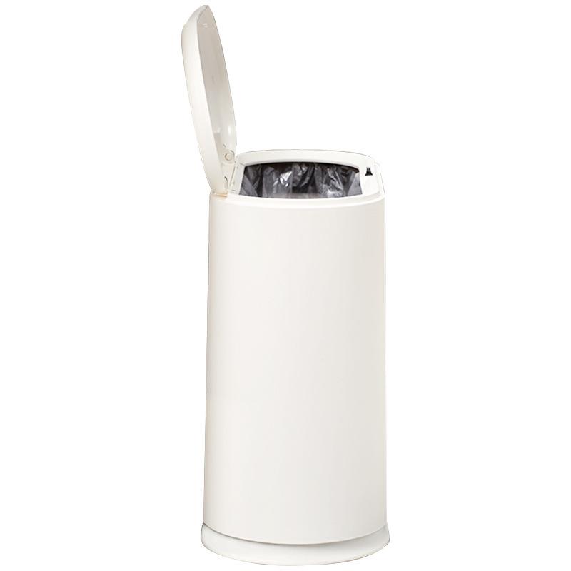 Large Capacity Bathroom Trash Can with Lid for Kitchen, Living Room, Bedroom, or Toilet - High Appearance Paper Basket