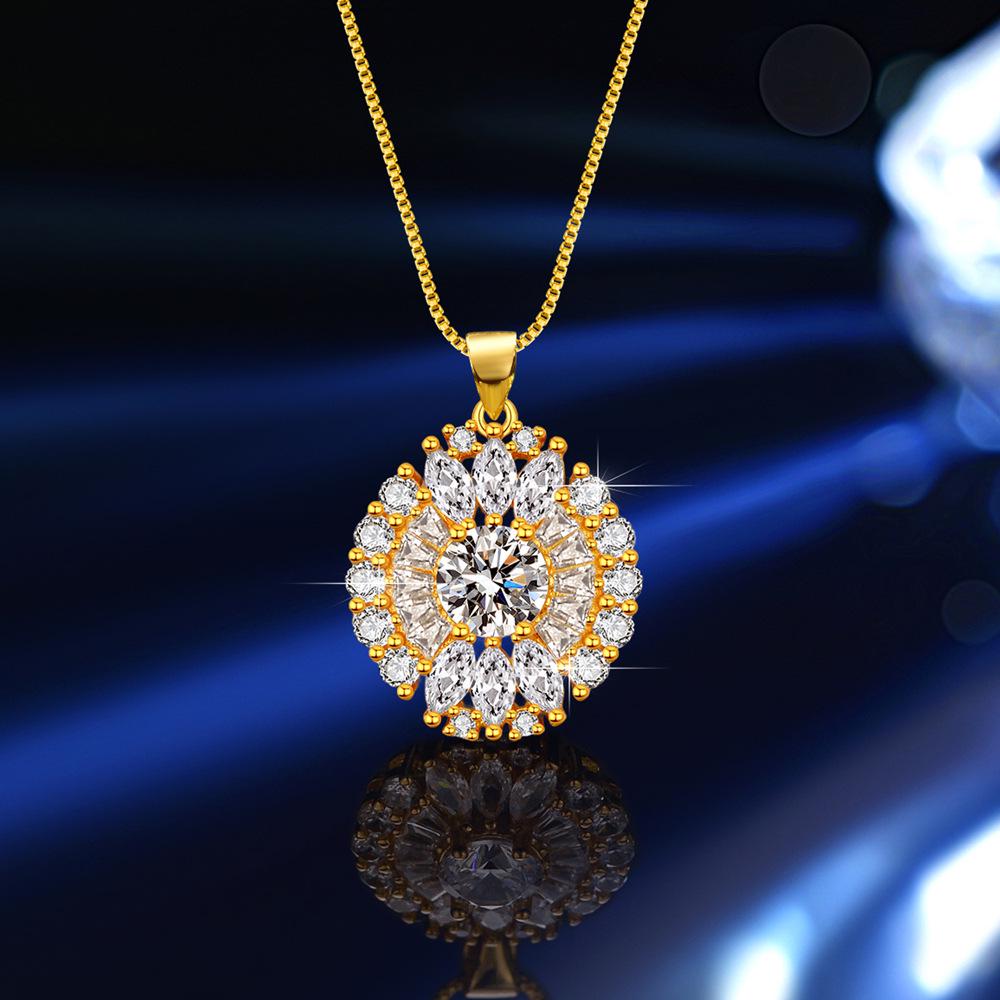 High-End Moissanite D Color Sterling Silver Pendant Necklace for Women - One Carat Round Gem
