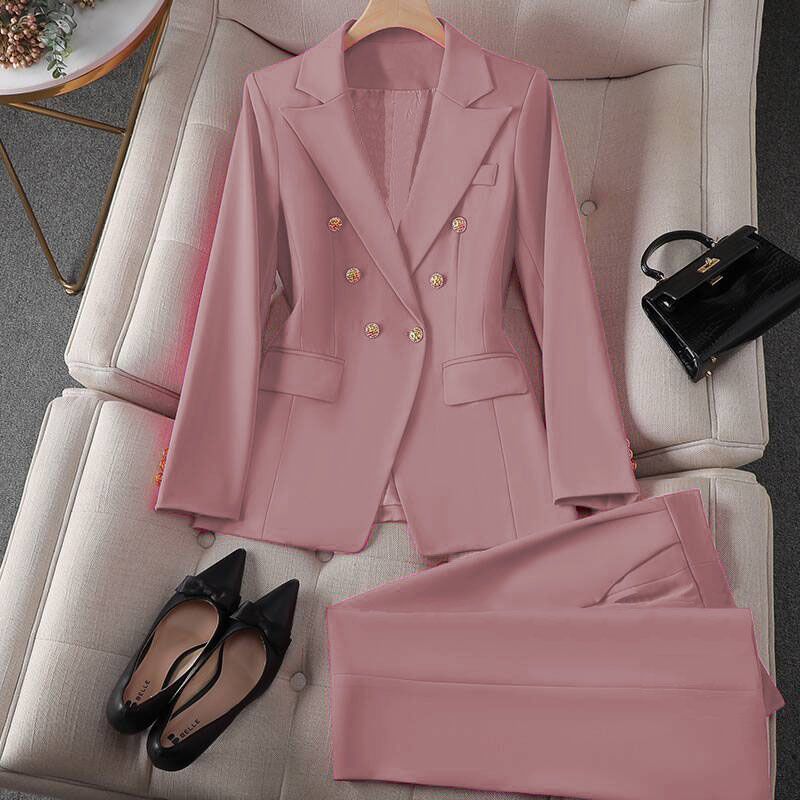 Sweet Candy Colors Blazer and Pants Set Ladies Business Casual Outfit  Office Wear
