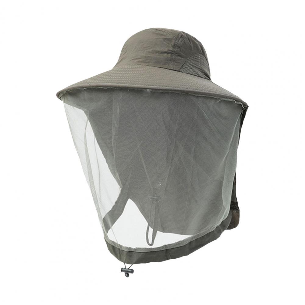 

Mosquito Prevention Cap For Fishing Insect Protective Cap Mosquito Head Net Full-Mesh Drawstring Windproof Strap Beekeeping армия зеленый