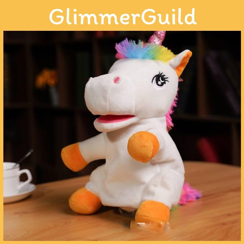 Plush Unicorn Toy Cartoon Animal Hand Puppet Parentchild Interact Birthday Gift