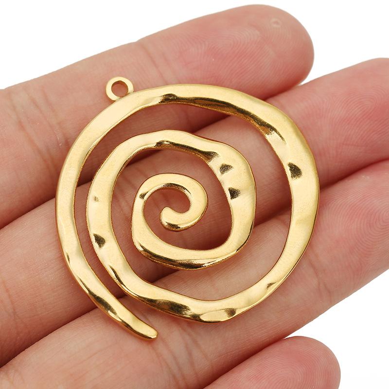 1 or 2 pcs Stainless Steel Waterproof Large Spiral Pendants Mosquito Coil Charms For DIY Earrings Necklace Jewelry Accessories