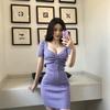Summer Women's Knitted Dress Slim Fit Waist Cinched Hip Skirt Elegant Drawstring Bodycon Short Dress