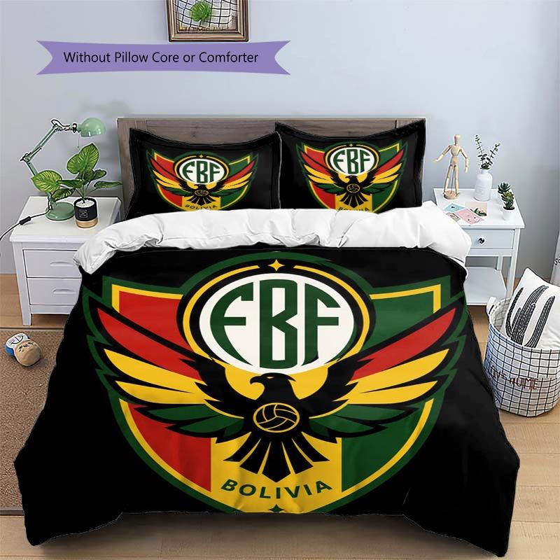 Bolivia FBF Football Eagle Shield Print Duvet Cover Set 3Pcs National Soccer Team Bedding Bedroom Home Decor Without Pillow Core Comforter