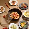 COOKER KING 32cm Wrought Iron Flat Bottom Wok
